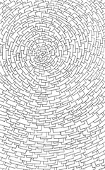 Difficult Uncolored Adult Coloring book page with optical illusion and distortions for adults or kids. Can be used as adult coloring book, coloring page, card, illustration vector;