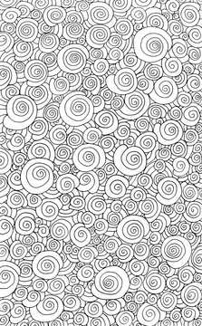 Hand drawn Doodle Difficult Circle Abstract Adult Coloring book page. Can be used as adult coloring book, coloring page, card, illustration vector