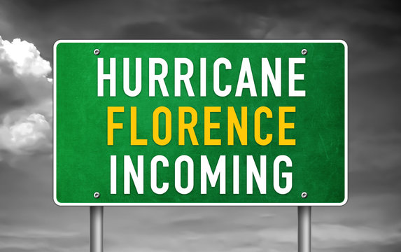 Hurricane Florence incoming - road sign
