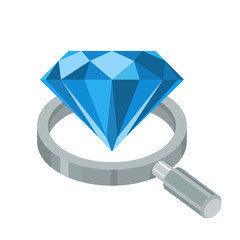 Vector icon illustration with the concept of gemstone research, looking for diamonds