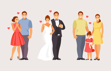 Obraz premium Stages of creating a family