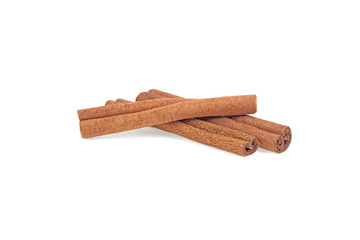 stick of cinnamon on white background