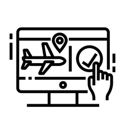 Flight booking Line Icon