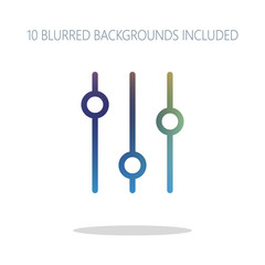 setting. simple icon. Colorful logo concept with simple shadow o