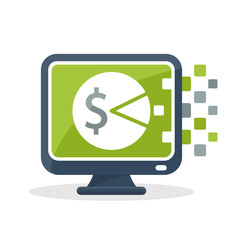 Vector icon illustration with the concept of digital communication technology, about online tax information media