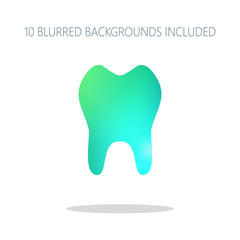 tooth. simple icon. Colorful logo concept with simple shadow on