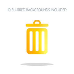 trash bin. simple icon. Colorful logo concept with simple shadow