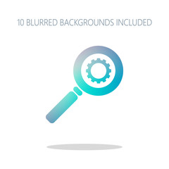 zoon with gear. Colorful logo concept with simple shadow on whit