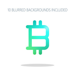 bitcoin symbol, simple icon. Colorful logo concept with simple s