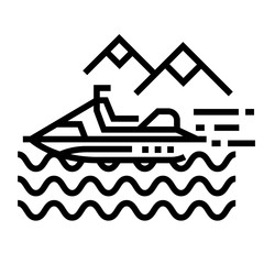 Water activity Line Icon