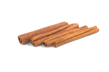 cinnamon sticks on white background
