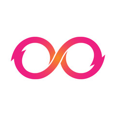 Pink Infinity symbol icons vector illustration. Unlimited, limitless symbol, sign. Infinity icon