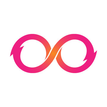 Pink Infinity symbol icons vector illustration. Unlimited, limitless symbol, sign. Infinity icon