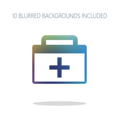 first-aid kit, simple icon. Colorful logo concept with simple sh