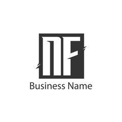 Initial Letter NF Logo Template Design