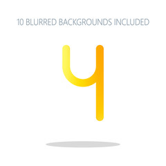 Number four, numeral, simple letter. Colorful logo concept with