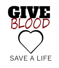 Give blood save a life design with a heart