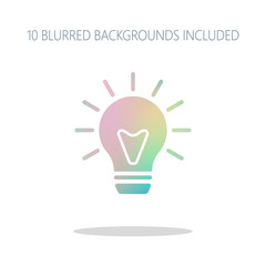 old bulb with light. simple single icon. Colorful logo concept w