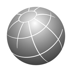 Simple 3d vector illustration design element. 3D globe grey color