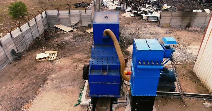 Scrap recycling machine in scrapyard 4k