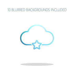 bookmark cloud database. linear symbol with thin outline. simple