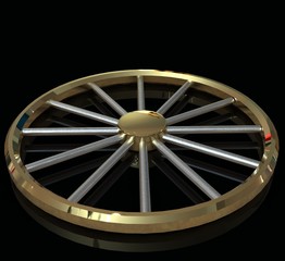 3d golden wheel