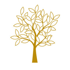 Fototapeta premium Golden Tree. Vector Illustration.