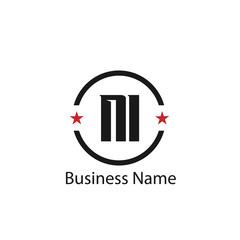 Initial Letter NI Logo Template Design