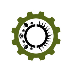 Sun and snowflake for air conditioning and heating