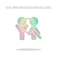 Human resources. Search teamgroup. Man, woman and magnifying sym