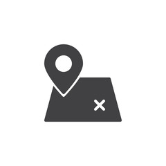 Map pin vector icon. filled flat sign for mobile concept and web design. Direction Map marker simple solid icon. Symbol, logo illustration. Pixel perfect vector graphics