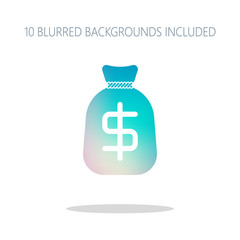 Money bag with dollar. Full moneybag icon. Colorful logo concept