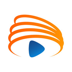 Media play logo vector simple modern concept, Media logo sign, Play logo icon, Player logo icon. Multimedia icon, arrow circle