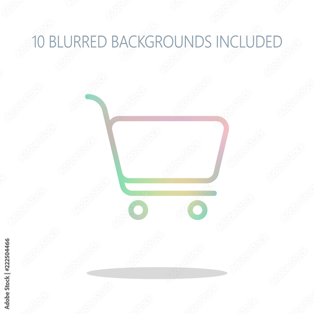 Poster shopping cart icon. simple linear icon with thin outline. colorf