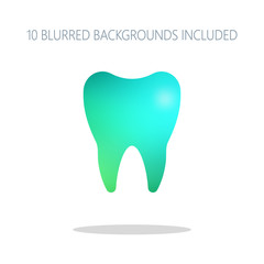Silhouette of tooth. Simple icon. Colorful logo concept with sim