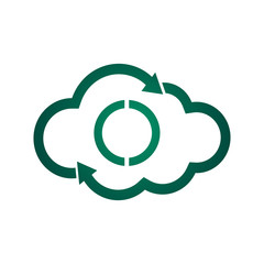 Cloud storage vector icon on white background