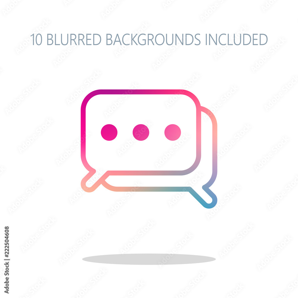 Aufkleber simple chat. couple of square text clouds. linear icon with thin