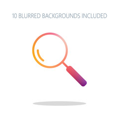 Loupe, search or magnifying. Linear icon, thin outline. Colorful