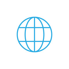 Global icon. Vector illustration, flat design.