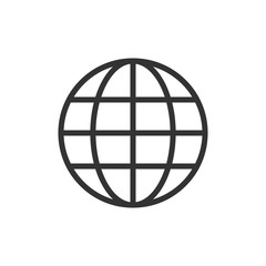 Global icon. Vector illustration, flat design.