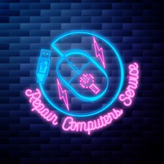 Vintage repair computers and laptops emblem