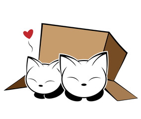 Cat logo illustration on white background.