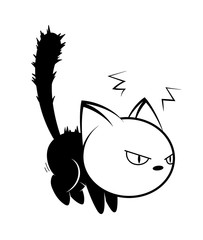 Cat logo illustration on white background.