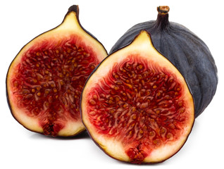 Fresh figs isolated on white background with clipping path