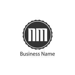 Initial Letter NM Logo Template Design