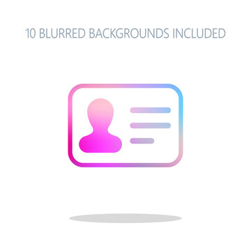 Identification card icon. ID profile. Colorful logo concept with