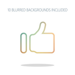 Simple like icon. Social symbol. Colorful logo concept with simp