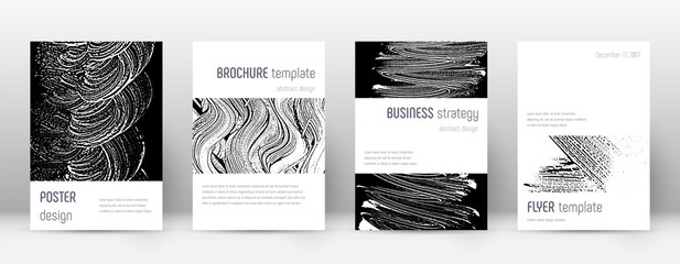 Cover page design template. Minimalistic brochure layout. Classic trendy abstract cover page. Black 