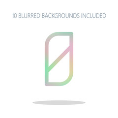 Number 0, numeral, zero. Colorful logo concept with simple shado