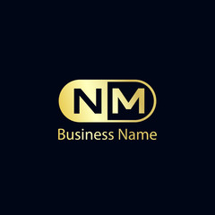 Initial Letter NM Logo Template Design
